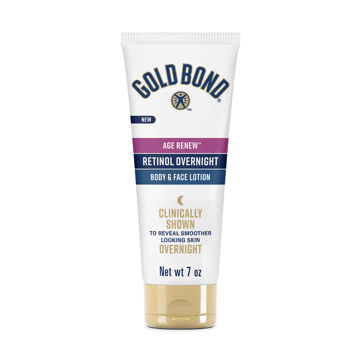 Gold Bond Age Renew Retinol Overnight Lotion For Dry Skin, 7 Oz With Peptide Complex