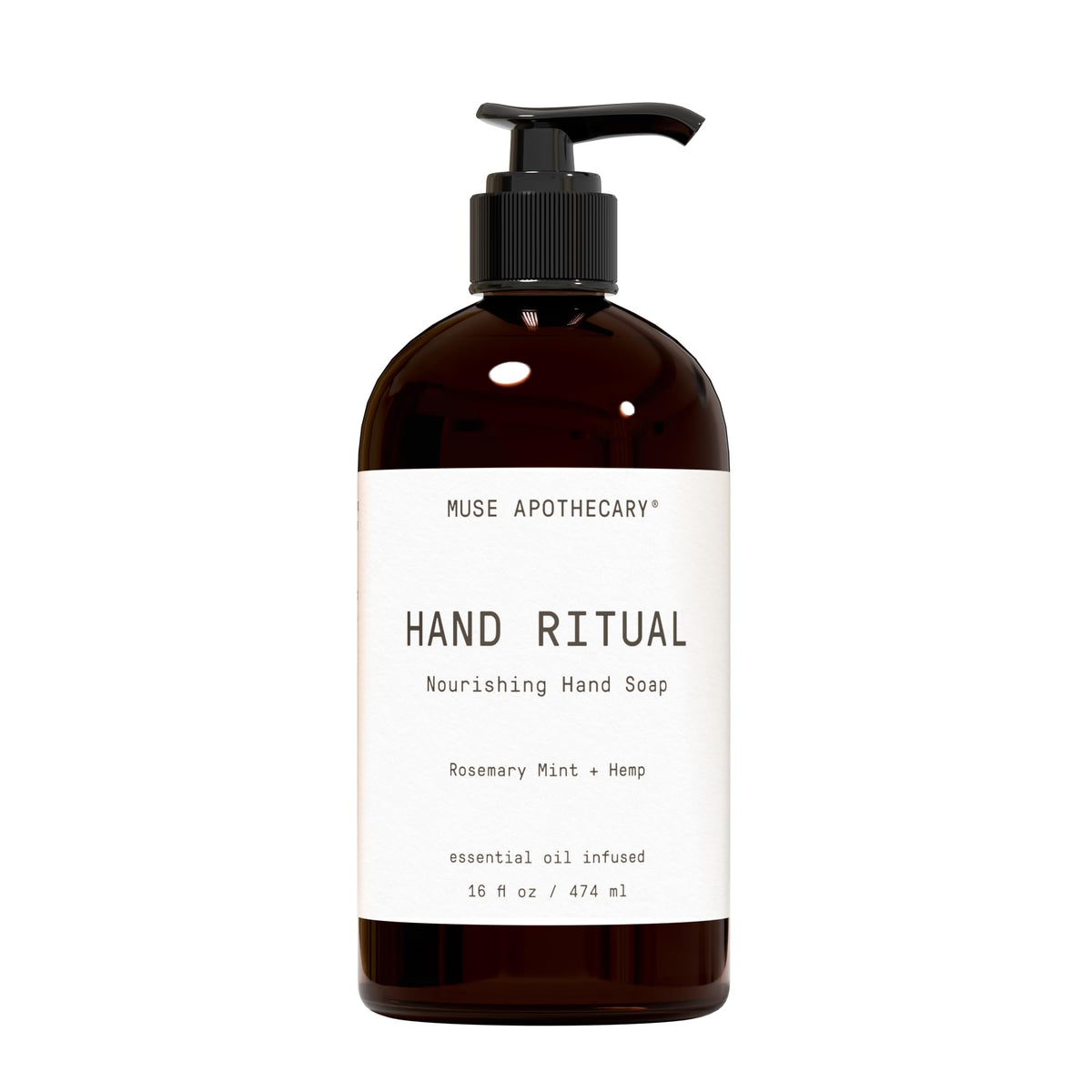 Muse Apothecary Hand Ritual Soap - Aromatic Rosemary Mint + Hemp - 16 oz - USDA Biobased