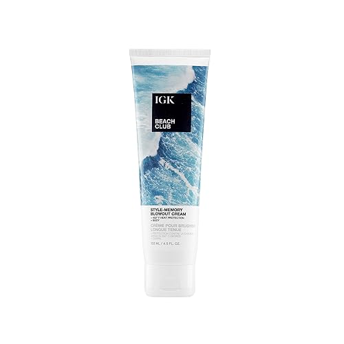 IGK Beach Club Bouncy Blowout Cream, 4.5 oz - Perfect for Beachy Waves & Volume