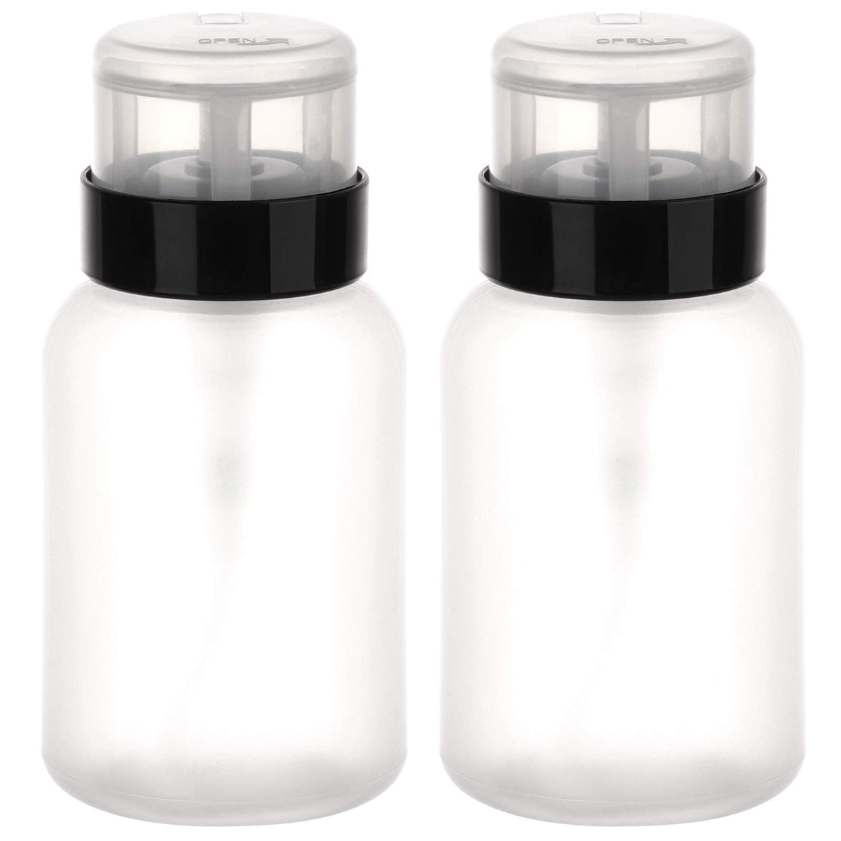 Tbestmax Lockable Push Down Pump Dispenser Bottles For Alcohol & Makeup Remover, 200Ml, 2-Pack