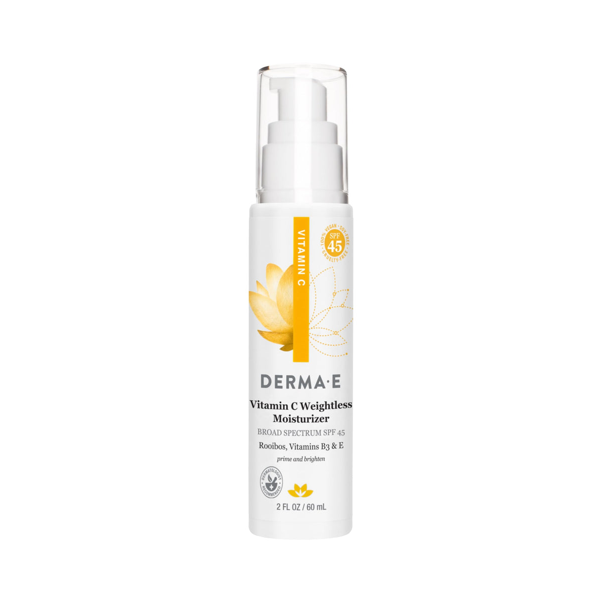 Derma E Vitamin C Moisturizer Spf 45 - Hydrating Face Cream For Brightening & Anti-Aging, 2 Fl Oz