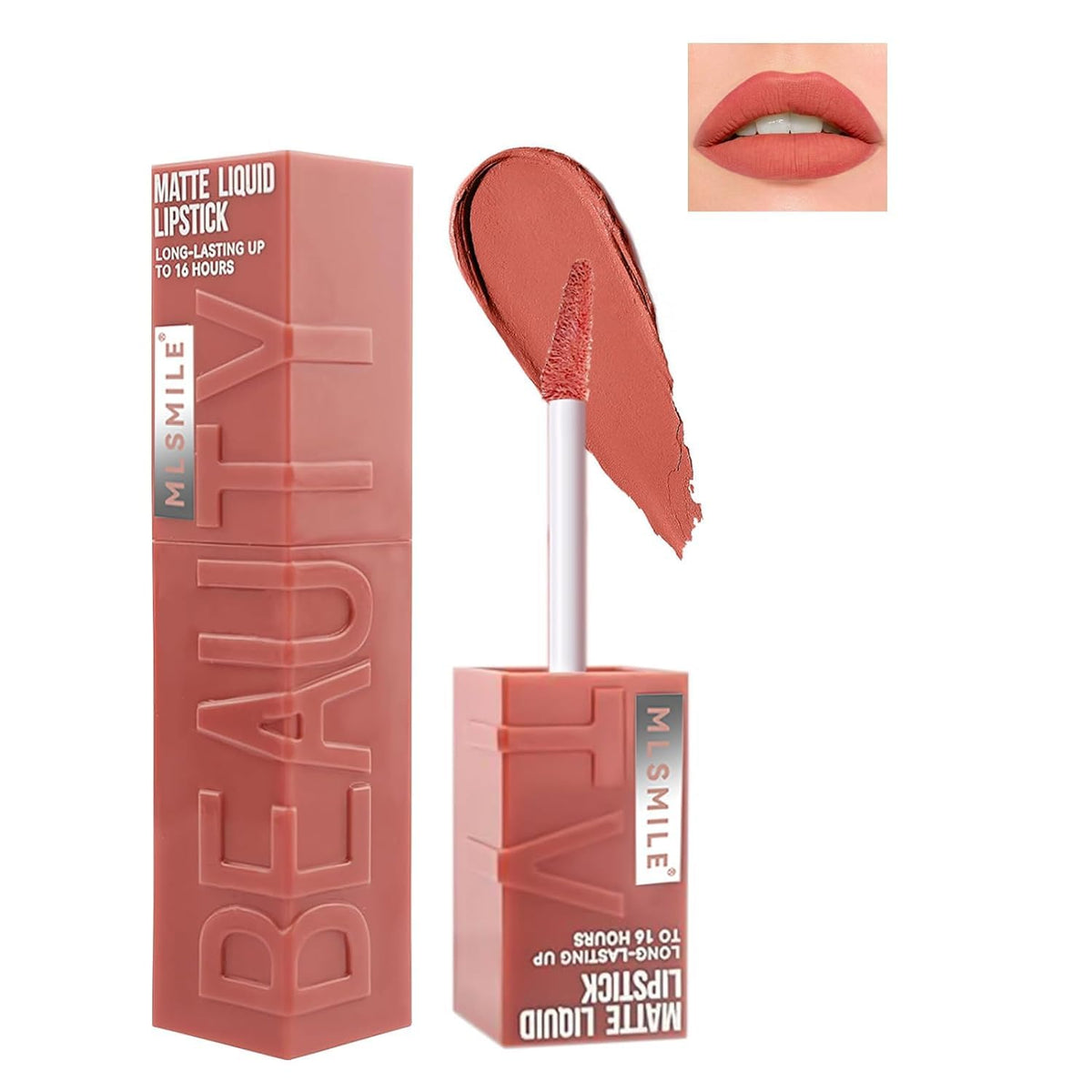 Beuking Matte Ink Liquid Lipstick, Super Stay Velvet Nude, Rose Red Pink, 0.2 Fl Oz