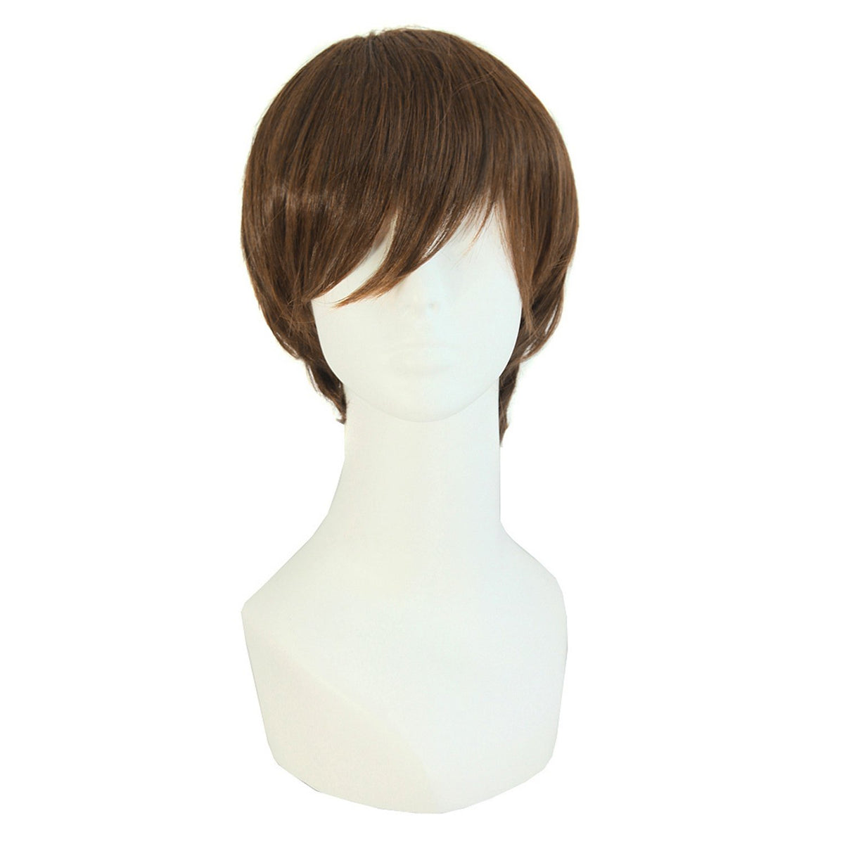 Mapofbeauty Men'S Brown Short Straight Wig - Synthetic Hair, 2 Count, Fashion Wig