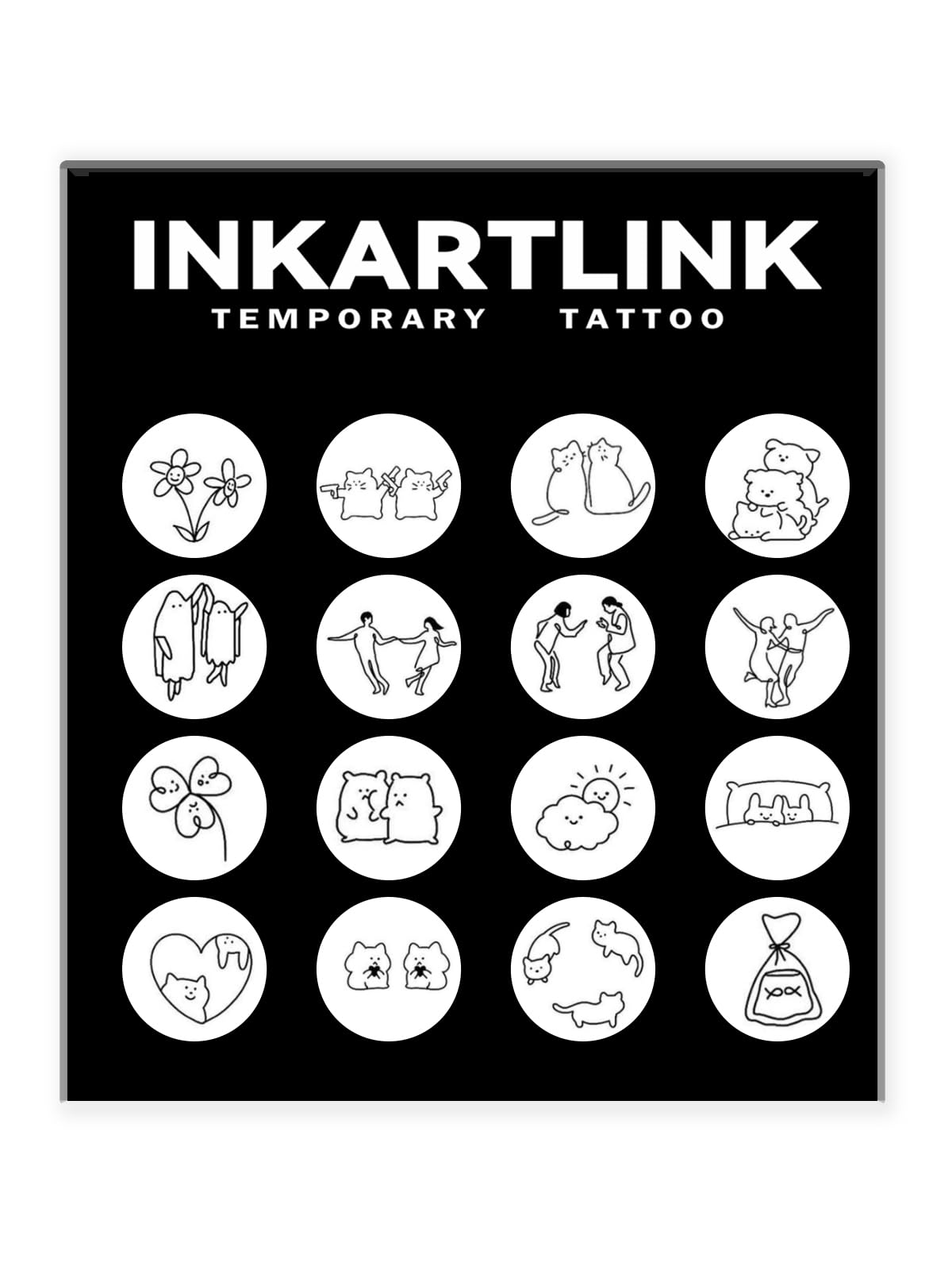 Inkartlink Semi-Permanent Tattoo Sheet - 16 Realistic Designs, Waterproof, Lasts 1-2 Weeks