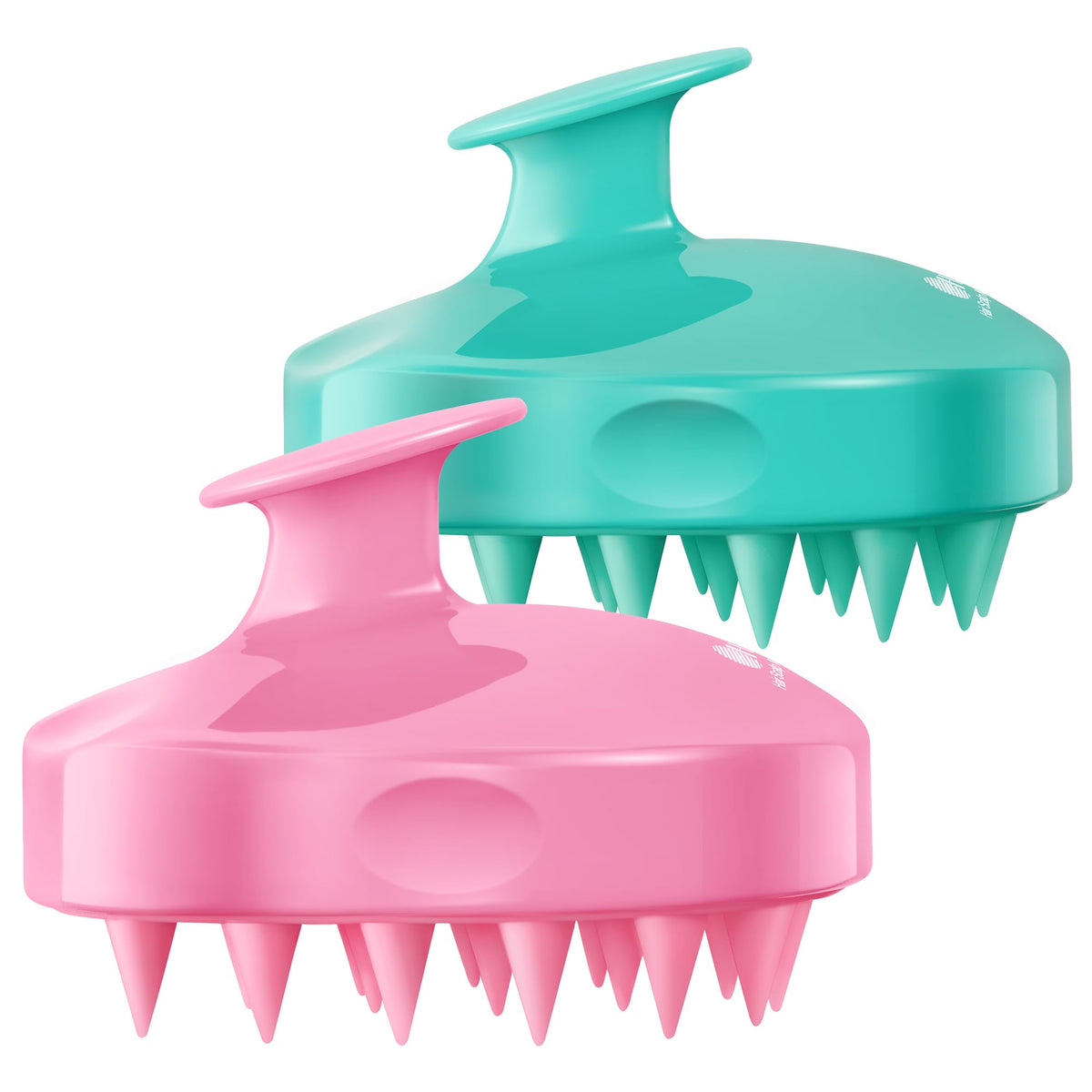 Heeta Hair Scalp Massager Brush 2 Pack - Soft Silicone Dandruff Remover, Waterproof, Green & Pink