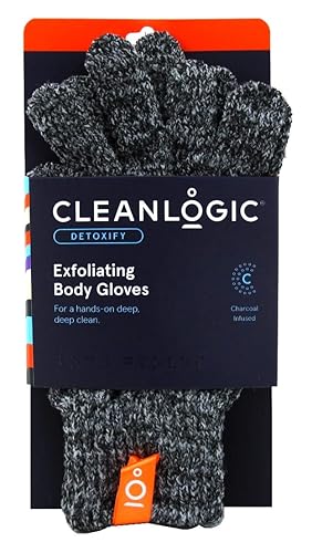 Clean Logic Charcoal Infused Exfoliating Body Gloves - Pack Of 2