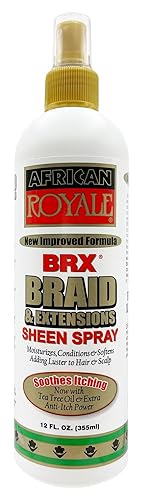 African Royale Brx Braid Sheen Spray, 12 Oz - Pack Of 3, Perfect For Extensions And Braids