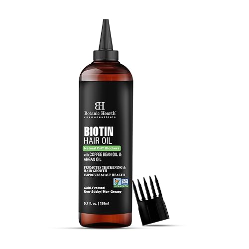 Botanic Hearth Biotin Hair Oil for Growth, Infused with Coffee & Argan Oil, 6.7 fl oz