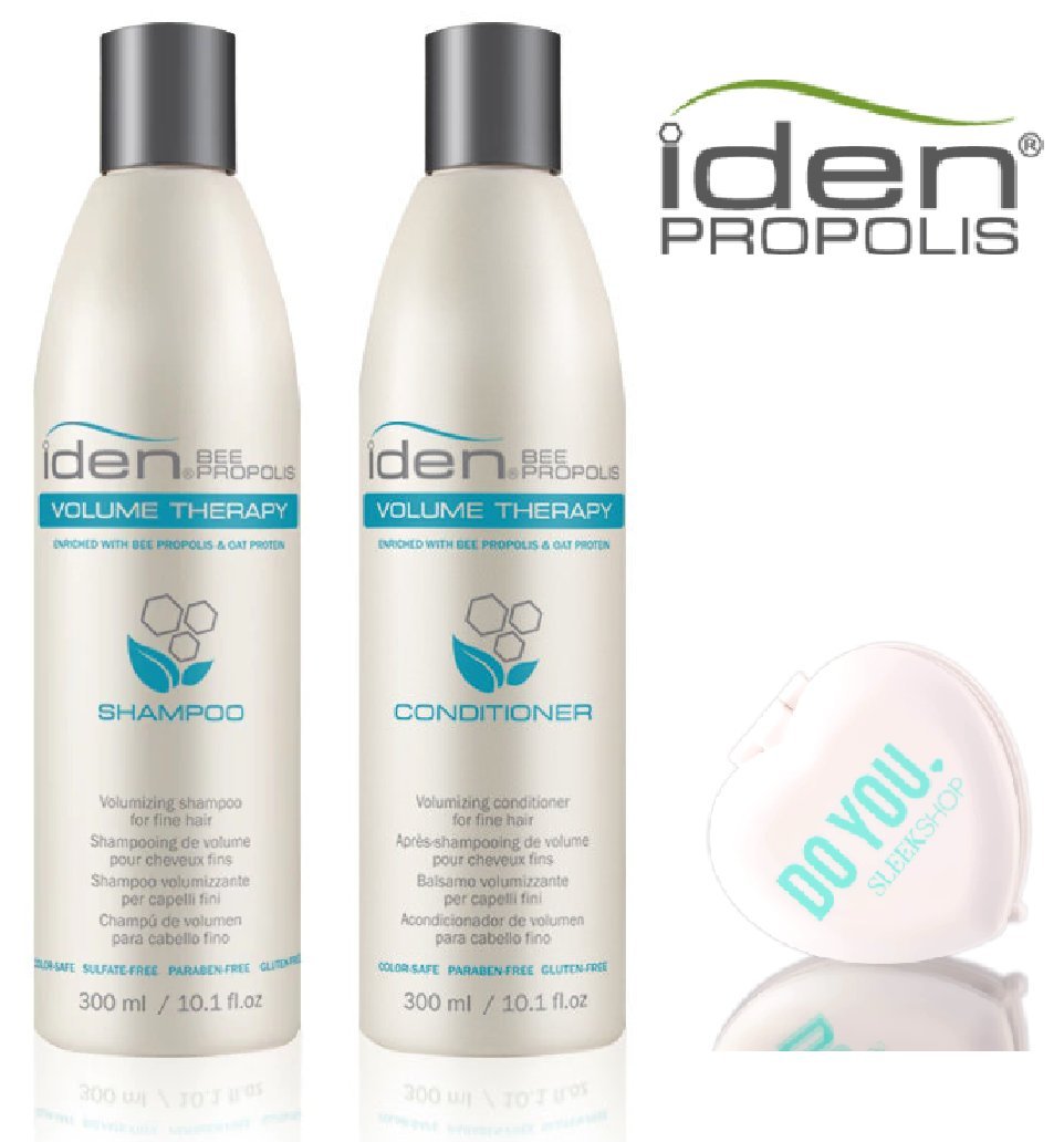 Iden Bee Propolis Shampoo & Conditioner Duo Set (33.8 Oz) With Compact Mirror - Hydrating Care