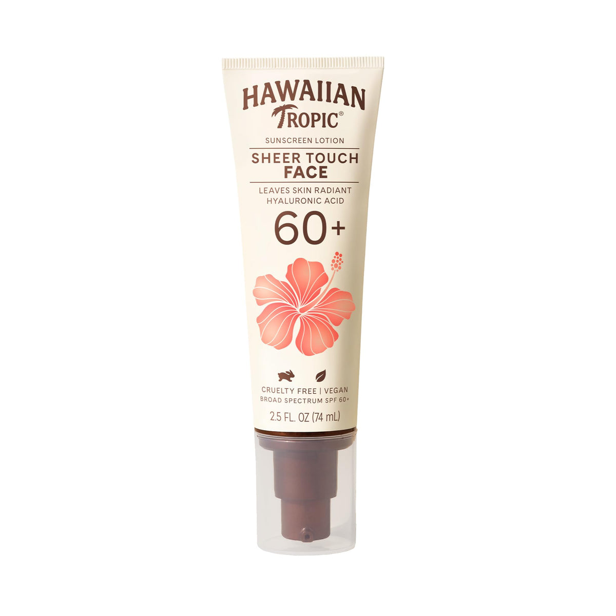 Hawaiian Tropic Sheer Touch Face Sunscreen Lotion Spf 60, 2.5Oz - Travel Size Sunblock