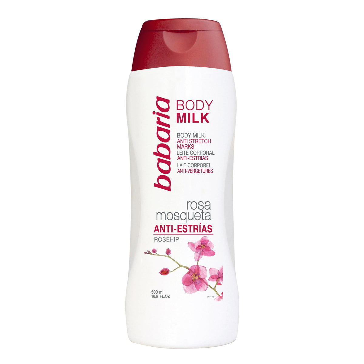 Babaria Anti Stretch Marks Body Milk - Moisturizing, Hydrating, With Sweet Almond Oil & Vitamin E - 16.6 Oz