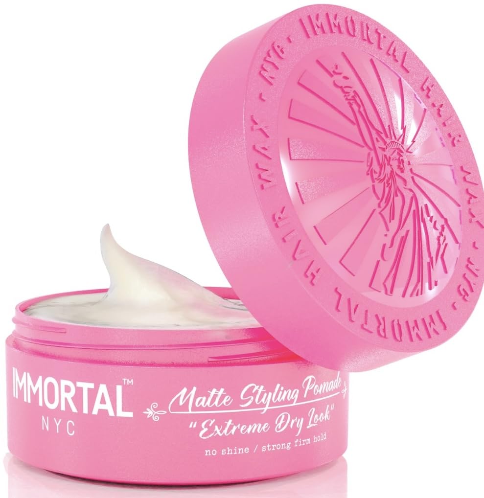 Immortal Nyc Matte Hair Wax - 7/9 Hold, All Natural, Water-Based, 5.07 Oz, No Residue