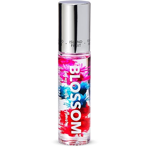 Blossom Lip Gloss - Scented Moisturizing Lip Oil With Real Flowers, 0.2Oz Island Fruit