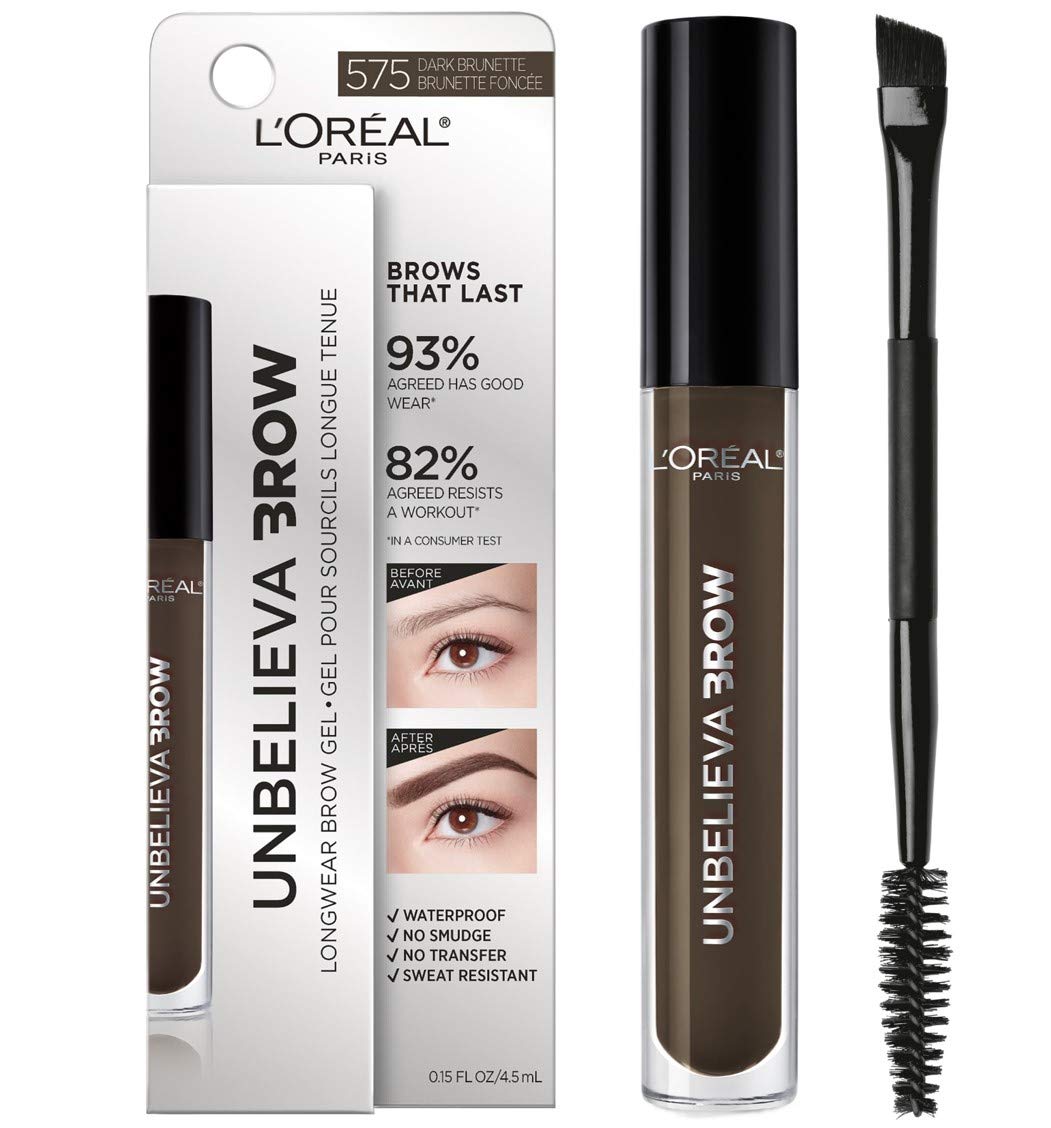 L’Oréal Paris Unbelieva-Brow Waterproof Tinted Brow Gel, Dark Brunette, 0.15 Fl. Oz.