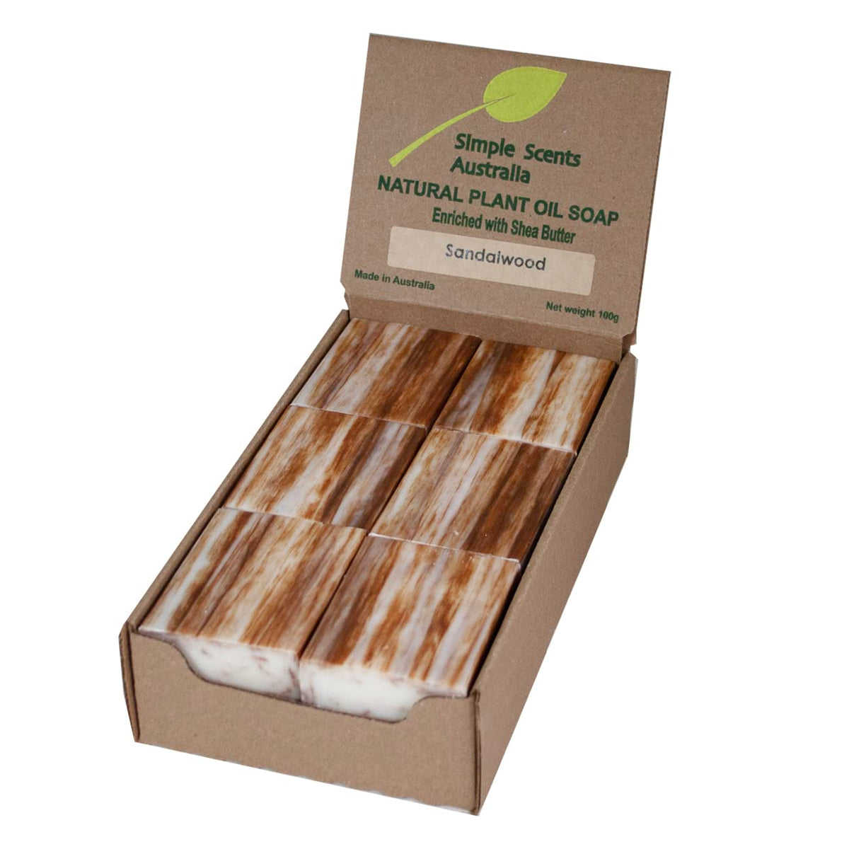 Simple Scents Australia Sandalwood Natural Soap - 12 Bars, Aromatic & Moisturizing