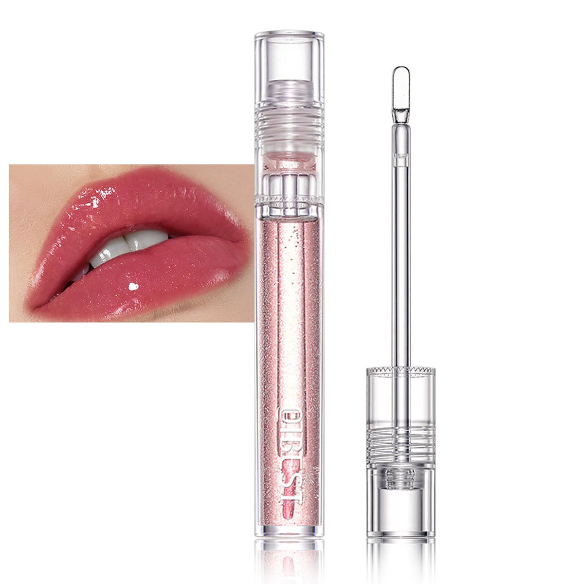 Rosarden Shimmer Hydrating Lip Gloss - Waterproof, Non-Sticky, Long-Lasting Pink Lip Plumper