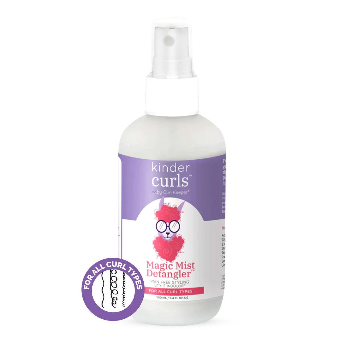 Curl Keeper Magic Mist Detangler Spray - Leave-In Conditioner For Kids' Curly Hair, 3.4 Fl Oz