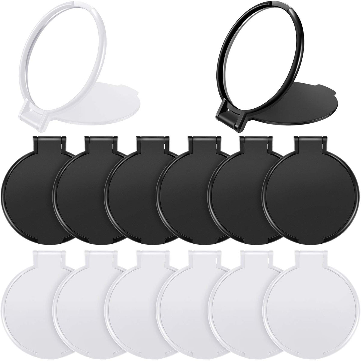 Blulu 24-Pack Mini Folding Pocket Mirror - Round Portable Makeup Mirror For Women, Black & White