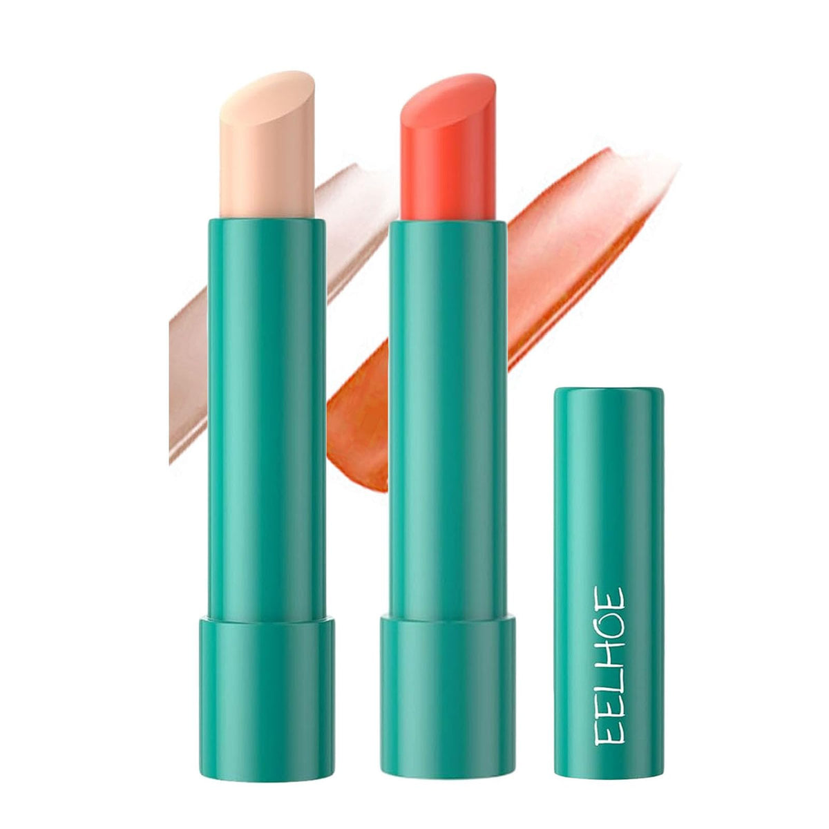 Onmylovin 2Pcs Hydrating Lip Tint - Long-Lasting Moisturizing Tinted Lip Balm, Coral & Clear White