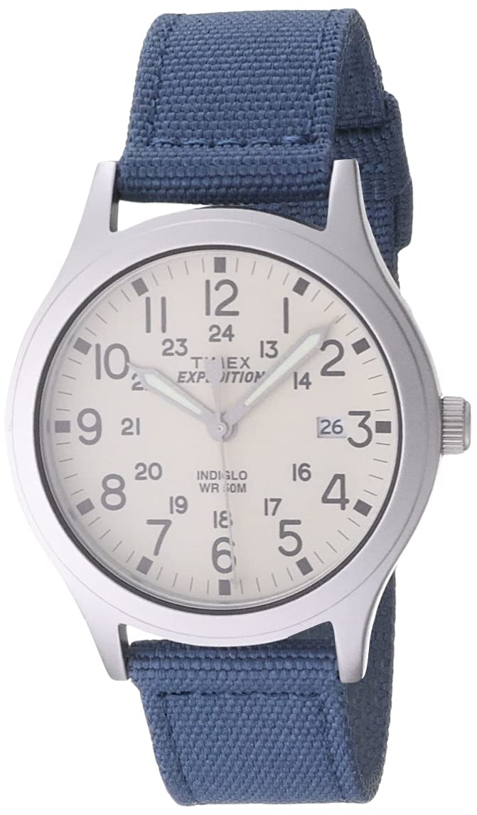 Timex Expedition Scout 36Mm Watch - Silver-Tone Case, Black Dial, Green Fabric Strap