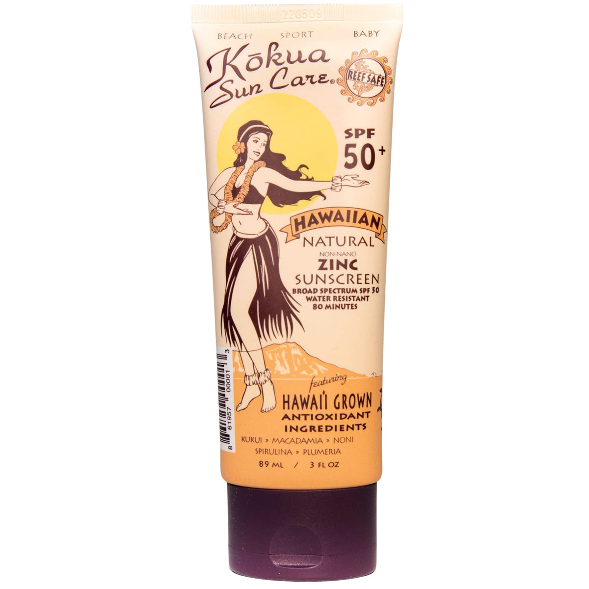 Kokua Sun Care Spf 50/80 Reef Safe Sunscreen Lotion - Moisturizing, Mineral, Vegan, 3 Fl Oz