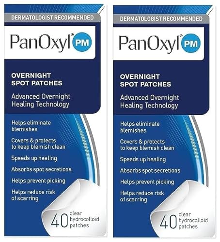 Panoxyl Pm Overnight Spot Patches - Advanced Hydrocolloid, Fragrance Free, 40 Count (Pack Of 2)