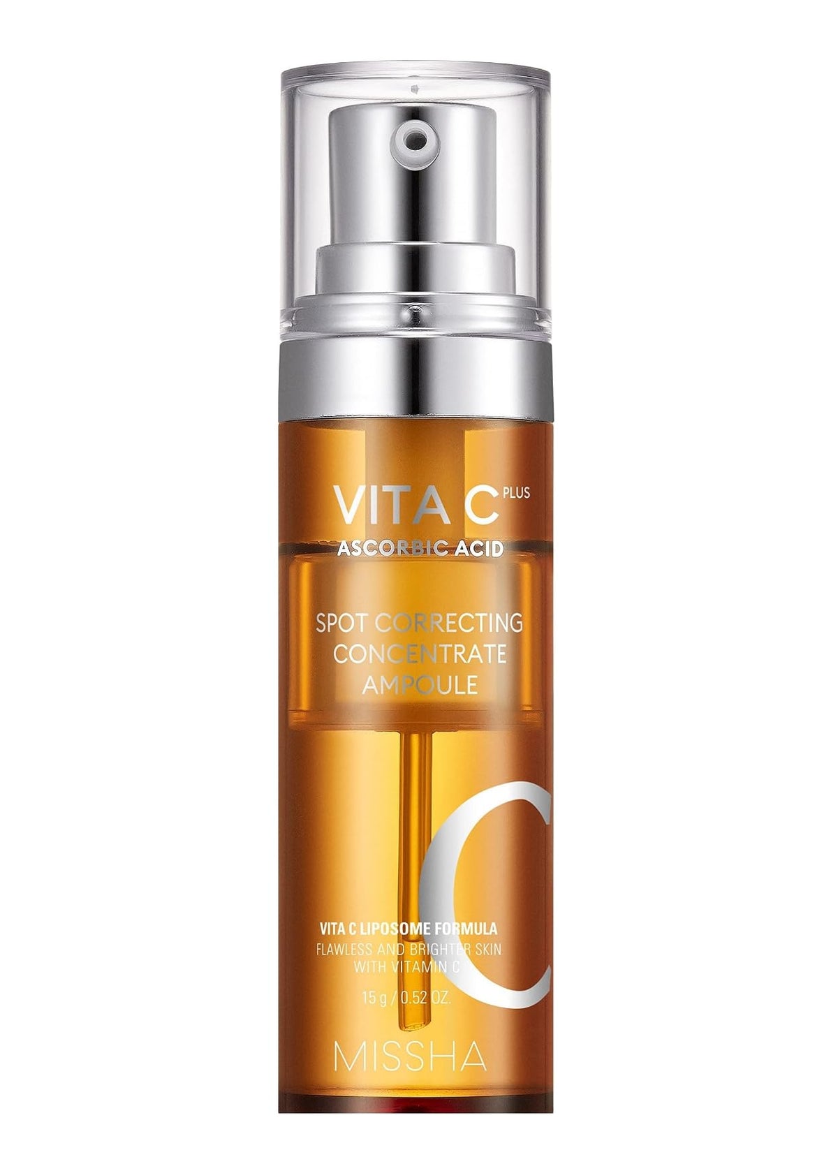 Missha Vita C Plus Spot Correcting Ampoule, 0.52 Fl Oz - Korean Facial Serum For Radiant Skin