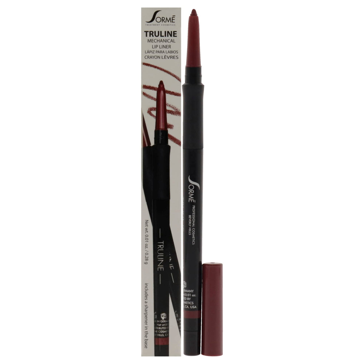 Sormé Truline Mechanical Lipliner, Wine - 0.01 Oz, Long-Lasting, Smooth Application