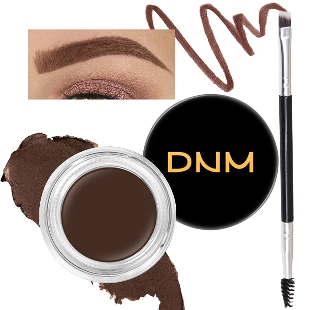 Evpct Eyebrow Gel Pomade Kit, Dark Brown & Chocolate, Dual-Ended Brush, Waterproof, 0.14 Oz