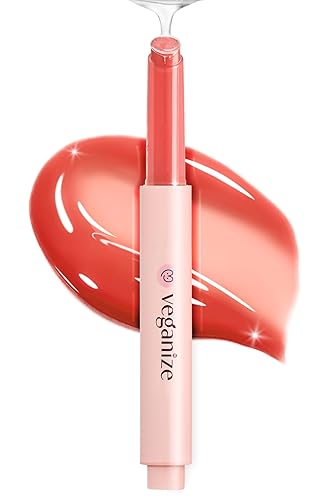 Self Beauty Vegan Collagen Lip Glass Balm - Hydrating Hyaluronic Acid Lip Care 0.06 Oz Carrot Coral