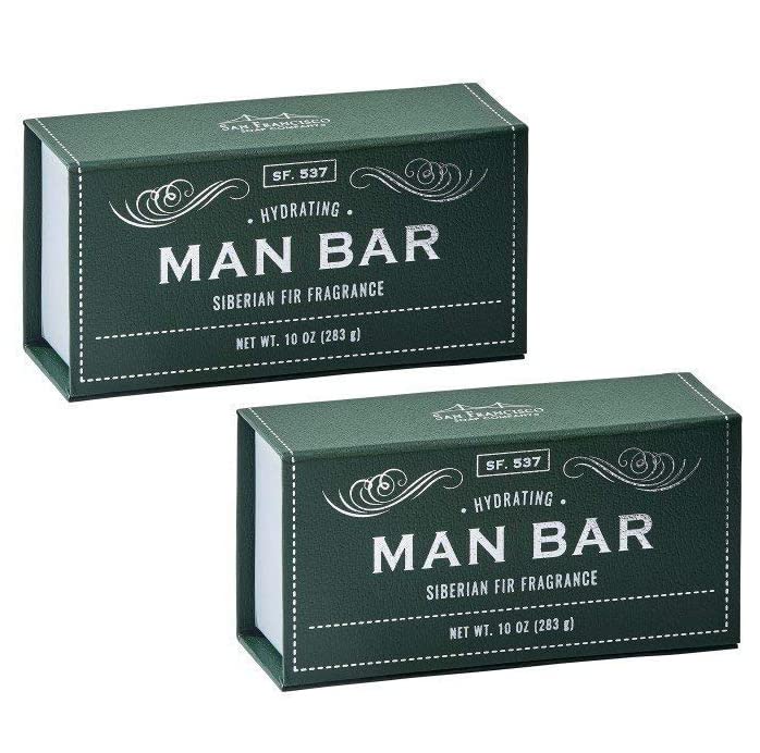 San Francisco Soap Man Bar Soap 10 Oz - Siberian Fir, 2-Pack, Refreshing & Natural Clean