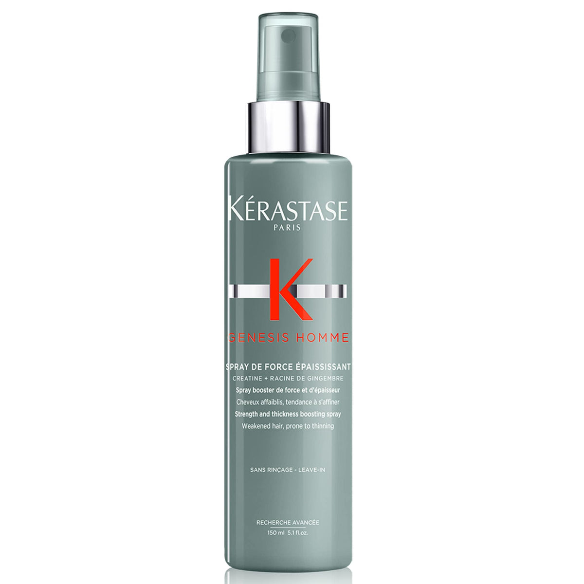 Kérastase Genesis Homme Thickening Hair Spray for Men - Strengthening & Volumizing, 5.1 Fl Oz