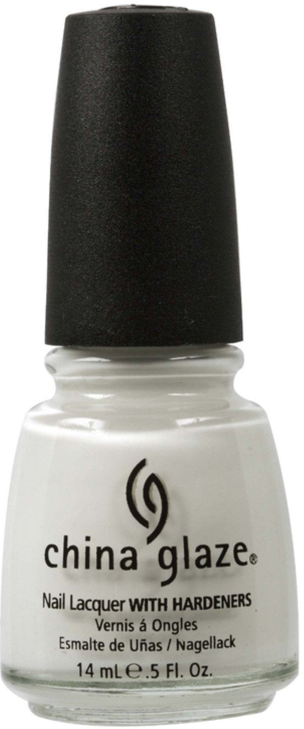 China Glaze Nail Polish, White On White 023 - 0.5 Fl Oz, Long-Lasting, Chip-Resistant