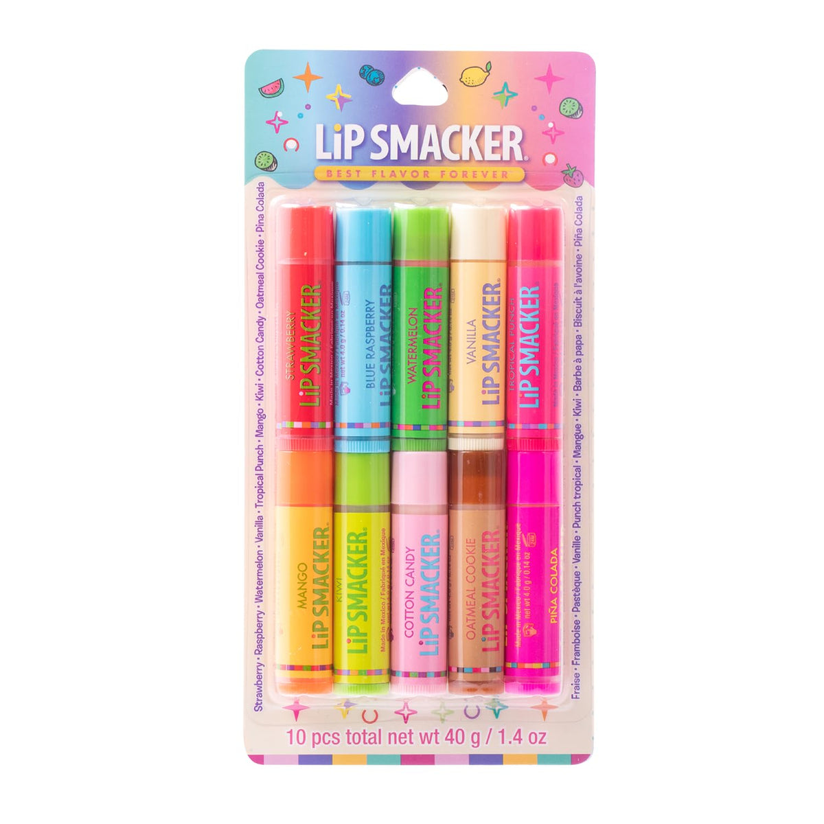 Lip Smacker Party Pack - 10 Moisturizing Lip Balms, Classic Oatmeal Cookie Flavor, Cruelty-Free