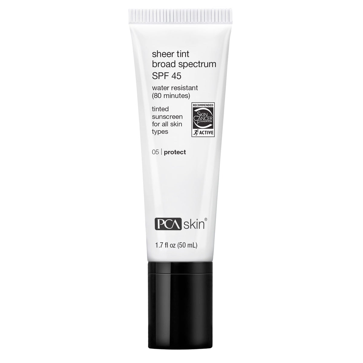 Pca Skin Sheer Tinted Sunscreen Spf 45, Water Resistant, 1.7 Fl Oz, Broad Spectrum Protection