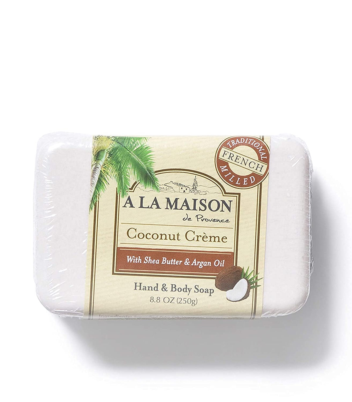 A La Maison Coconut Crème Soap - 8.8 Ounce, Moisturizing And Gentle Cleanser