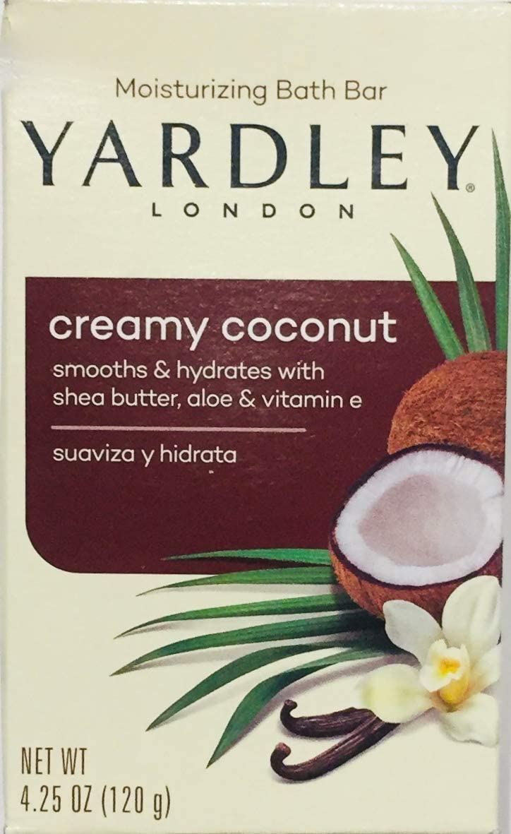 Yardley Creamy Coconut Moisturizing Bath Bar - 4 Oz Hydrating Soap For Soft Skin