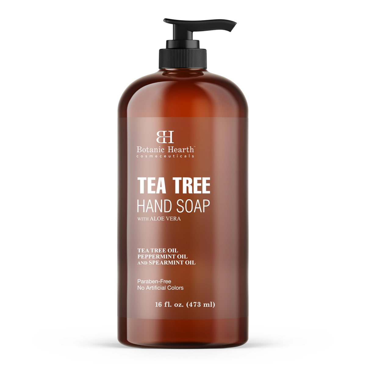 Botanic Hearth Tea Tree Liquid Hand Soap, Sulfate Free, Aloe Vera, 16 Fl Oz Pump Dispenser