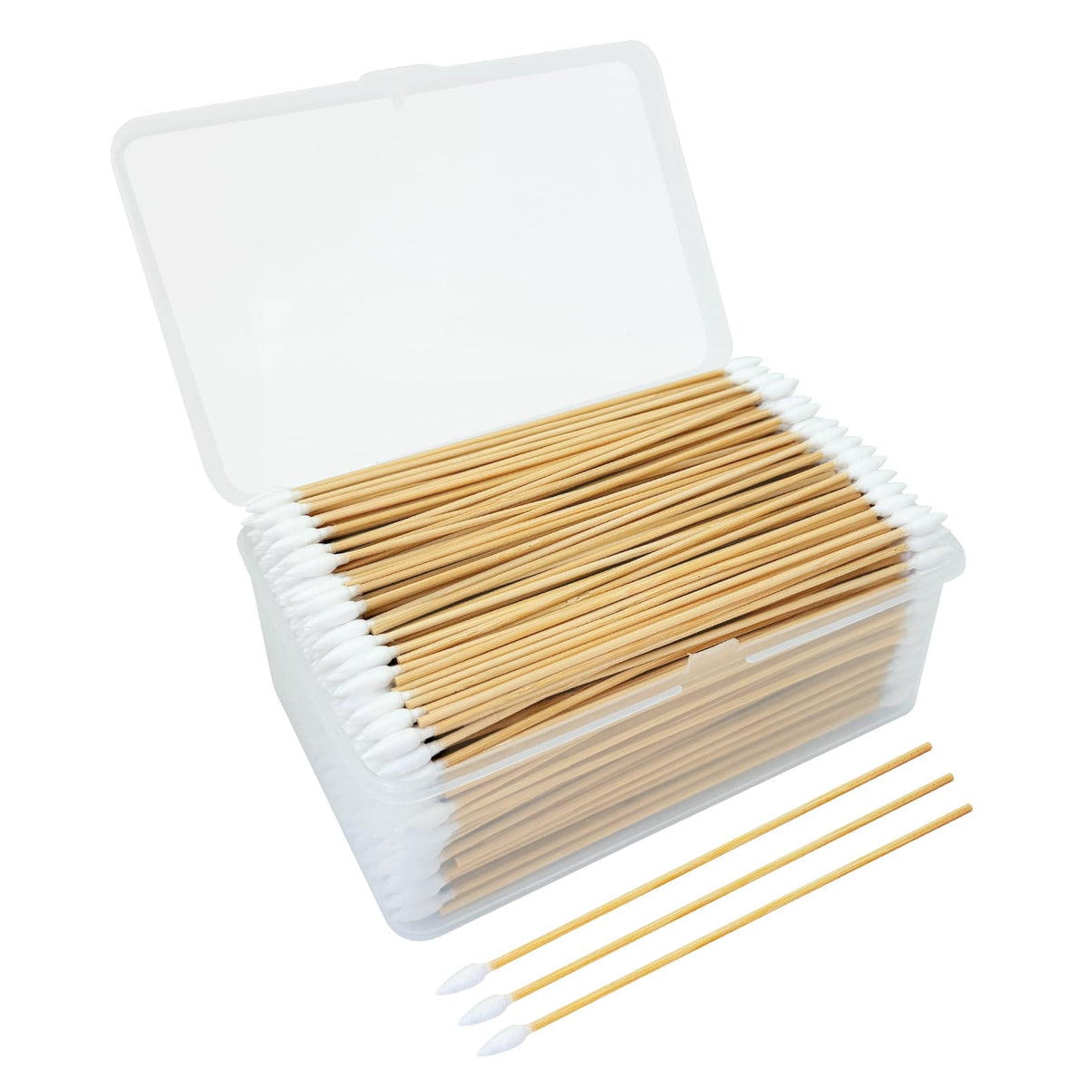 Eyxformula 500 Pcs Cotton Swabs - 6 Inch Pointed Bamboo Tips For Makeup & Electronics