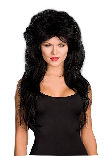 Dreamgirl Rocker Wig Costume - Black One Size For Parties And Halloween