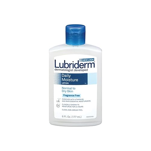 Lubriderm Daily Moisture Body Lotion, Unscented, Vitamin B5, Non-Greasy, 6 Fl Oz