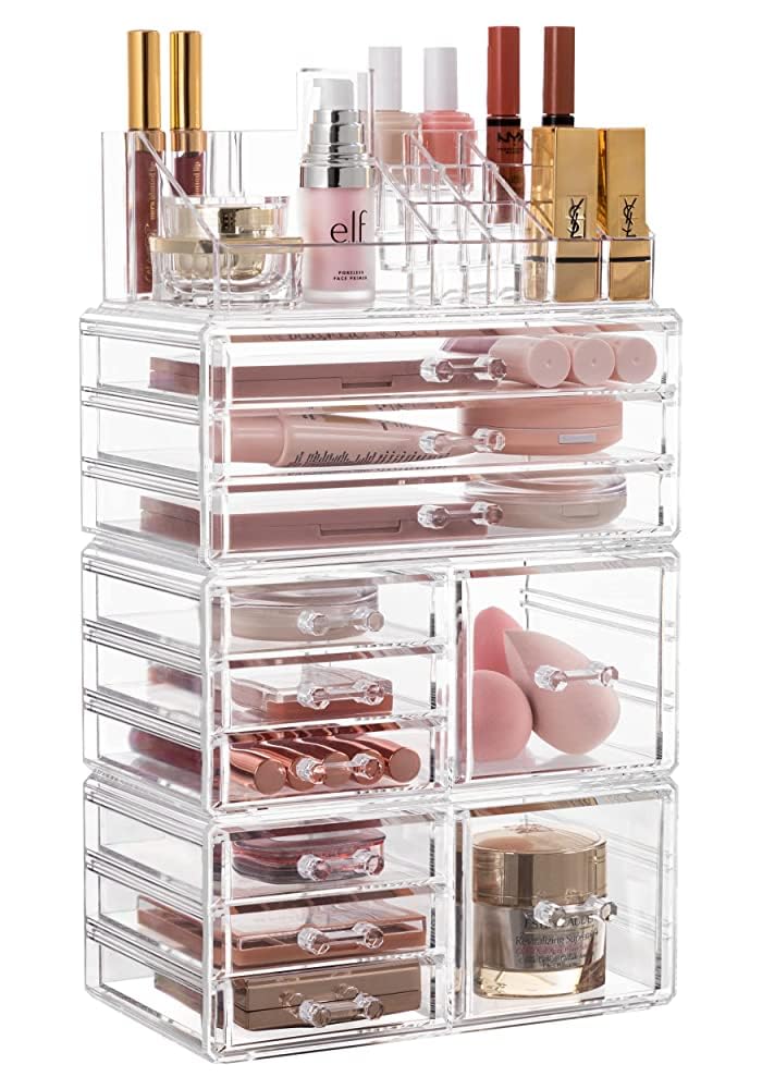 Hblife Acrylic Clear Makeup Storage Organizer With 11 Drawers For Vanity And Bathroom