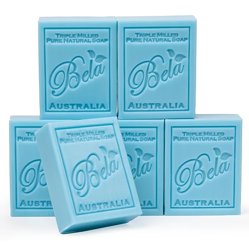 Bela Triple Milled Goat'S Milk & Sea Salt Soap Bars, 3.3 Oz, Pack Of 6 - Organic Shea Butter