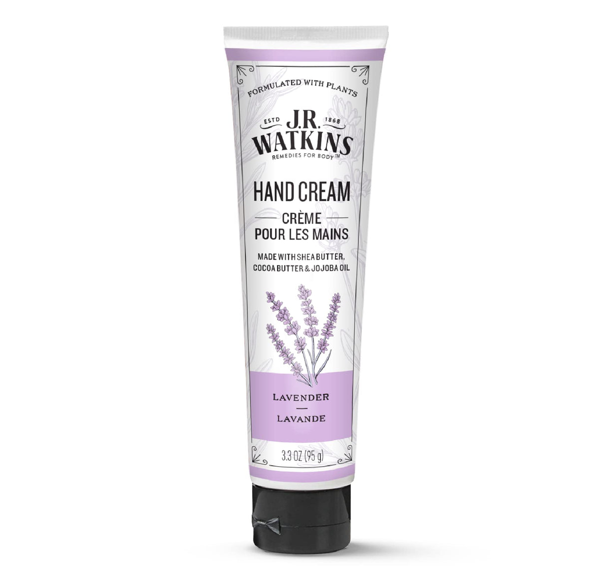 J.R. Watkins Lavender Hand Cream With Shea Butter & Cocoa Butter - 3.3Oz, Usa Made, Cruelty Free