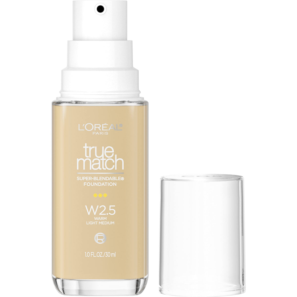 L’Oréal Paris True Match Foundation, Medium Coverage Liquid Makeup With Spf 17, W2.5, 1 Fl Oz