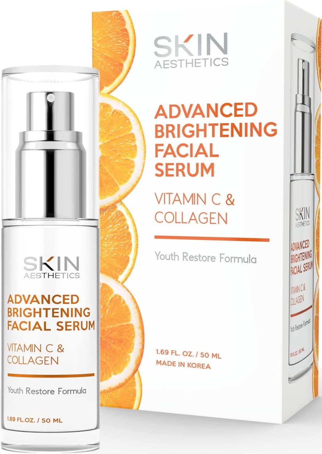 Skin Aesthetics Vitamin C Serum With Collagen - Brightening, Anti-Aging, Acne Treatment 1.69 Oz