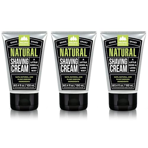 Pacific Shaving Company Natural Shaving Cream - Shea Butter & Vitamin E For Sensitive Skin, 3 Pack