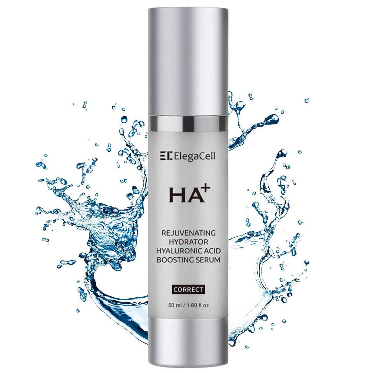 Elegacell Ha+ Rejuvenating Hydrator Serum, Hyaluronic Acid, 1.69 Fl Oz, Smooths Fine Lines