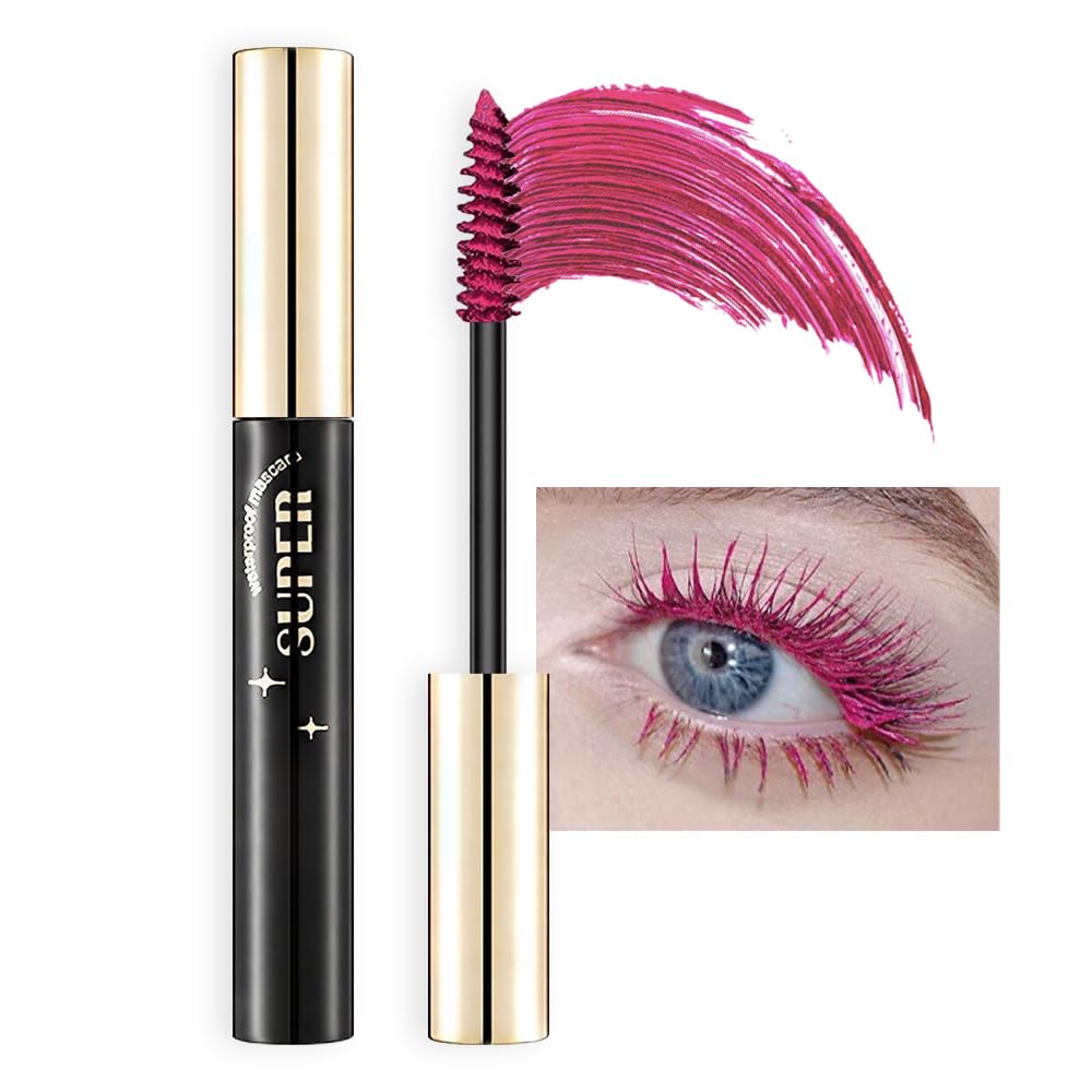 Bingbrush Colored Waterproof Mascara Set - Long Lasting, Voluminous, Vegan, 6 Colors, 1Oz