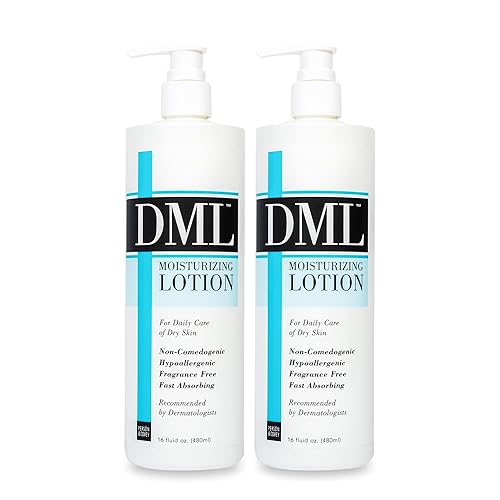 Dml Moisturizing Lotion 16 Oz - Hypoallergenic Hand & Body Moisturizer For Dry Skin (Pack Of 2)